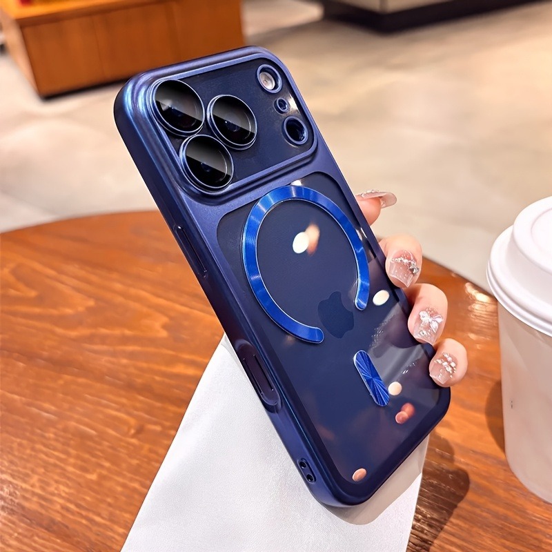 Luxury Plating Case - Manyetik Şeffaf Lüks Kaplama Telefon Kılıfı