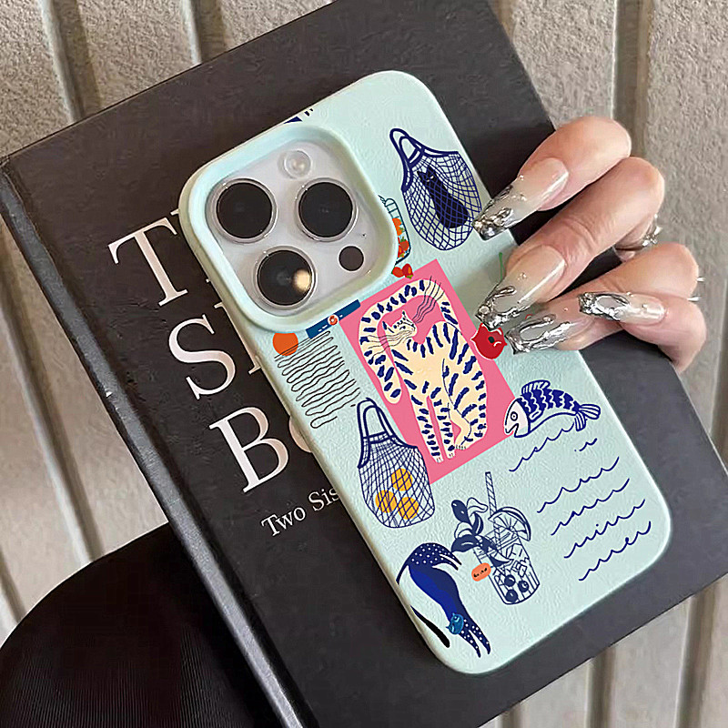 Phone Cases Cute Iphone 14 - Sevimli Kiraz Kedi Baskılı Telefon Kılıfları
