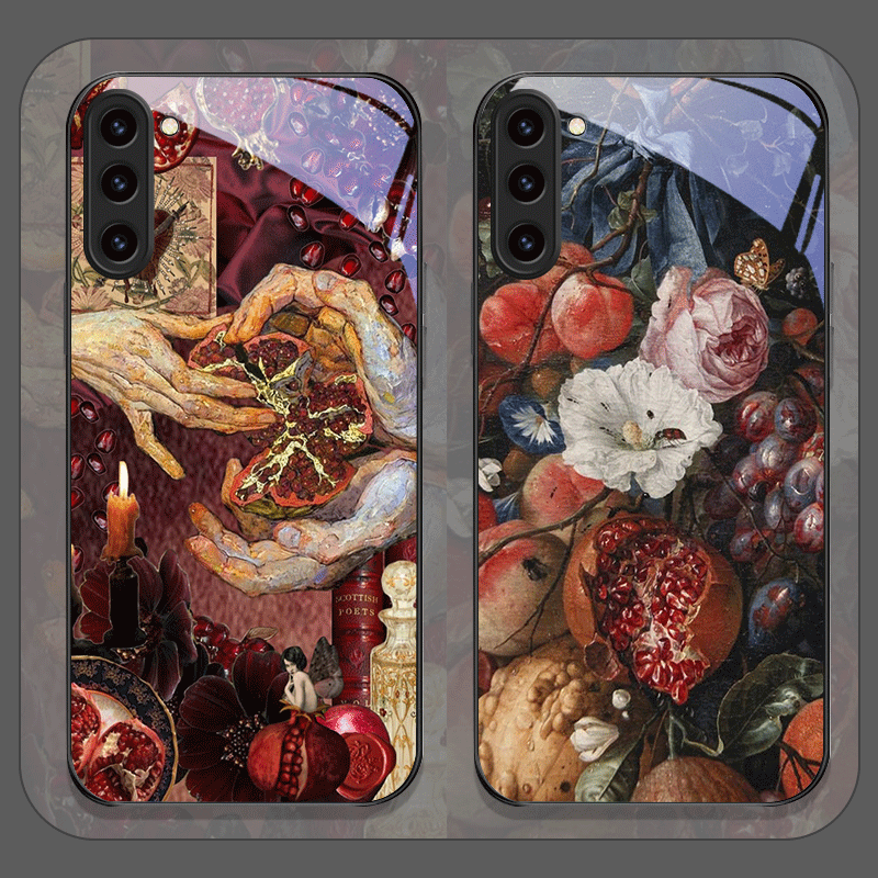 Phone Cases Samsung S25 Ultra - Lüks Nar Çiçeği Desenli Temperli Cam