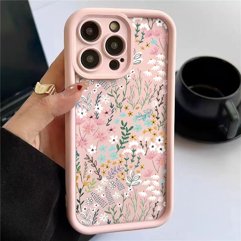 Phone Cases Pink - Pembe Yüksek Kaliteli Bambu Çiçek Desenli