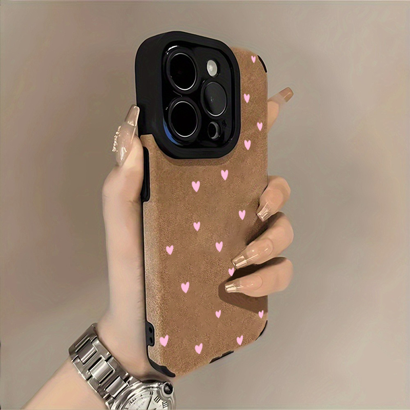 Phone Cases Pink - Moda Pembe Kalp Desenli Telefon Kılıfı