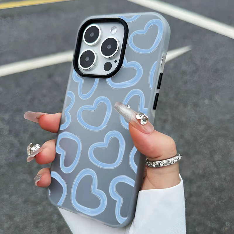 Phone Cases Cute Iphone 14 - Sevimli Yağlı Boya Aşk Kalp Desenli