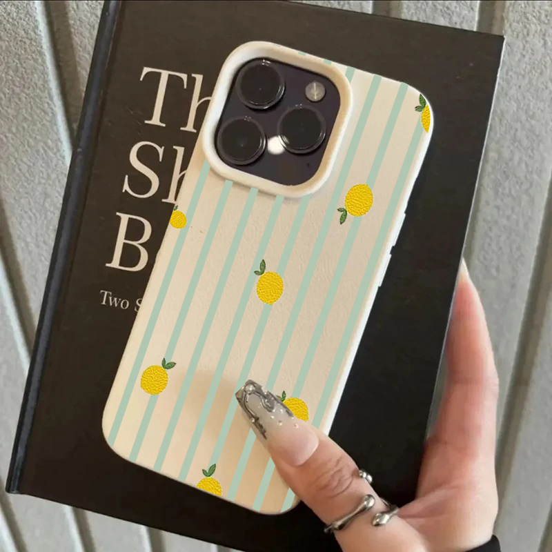 Phone Cases Cute Iphone 14 - Darbeye Dayanıklı Sevimli Limon Desenli Silikon