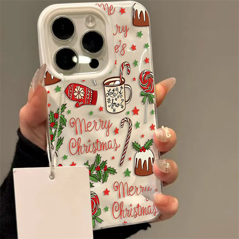 Phone Cases Cute Iphone 14 - Sevimli Şenlikli Noel Desenli Telefon Kılıfı