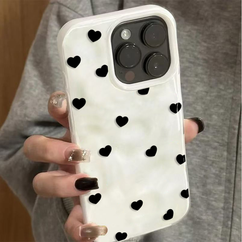 Estetik Şirin Siyah Kalp Darbe - Phone Cases Cute Iphone 14 incelemesi ve fiyatı