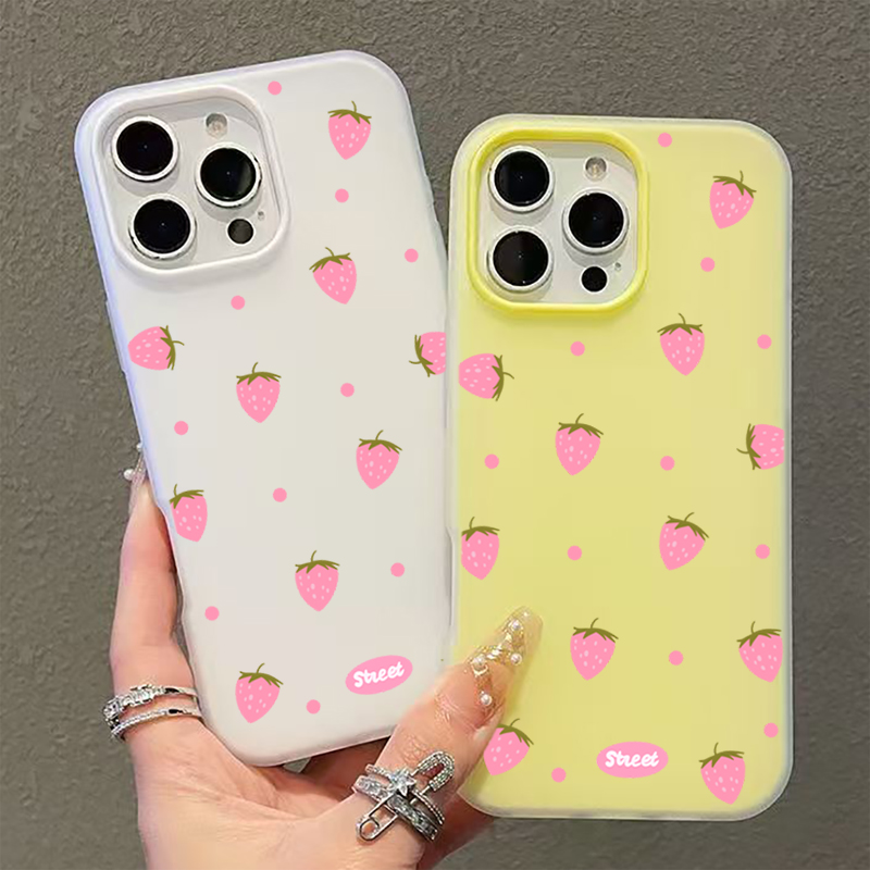 Tatlı Pembe Çilek Desenli Tele - Phone Cases Pink incelemesi ve fiyatı